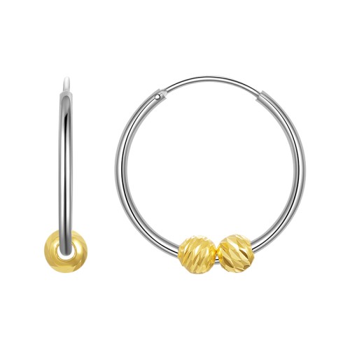 Серебряные cерьги конго с позолотой