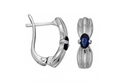 Серебряные cерьги с сапфиром