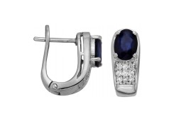 Серебряные cерьги с сапфиром