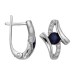 Серебряные cерьги классические с сапфиром