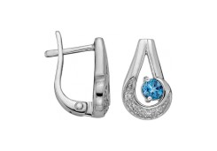 Серебряные cерьги классические с лондон топазом
