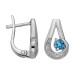 Серебряные cерьги классические с лондон топазом
