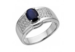 Серебряное кольцо с сапфиром