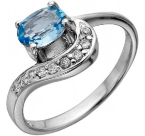 Кольцо из серебра 925 пробы с топазом