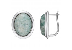 Серебряные cерьги с амазонитом