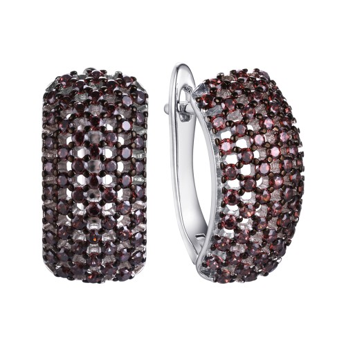 Серебряные cерьги с фианитом