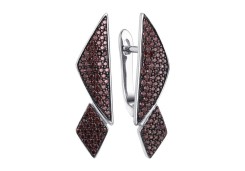 Серебряные cерьги классические с фианитом