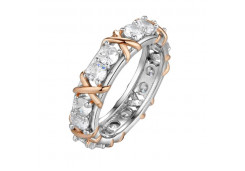 Серебряное кольцо с позолотой с фианитом