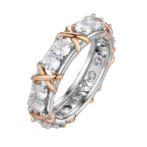 Серебряное кольцо с позолотой с фианитом