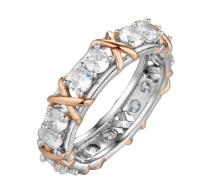 Серебряное кольцо с позолотой с фианитом