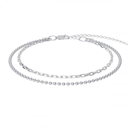 Браслет на ногу из серебра 