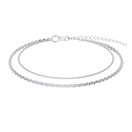 Браслет на ногу из серебра 