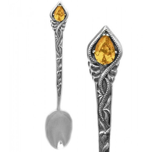 Столовые приборы из серебра с фианитом