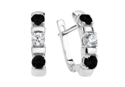 Серебряные cерьги с фианитом