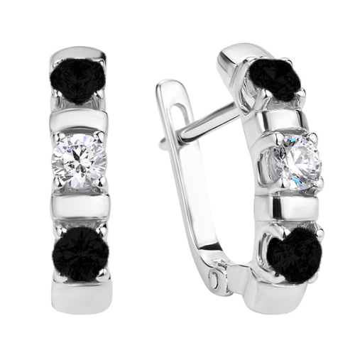 Серебряные cерьги с фианитом