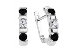 Серебряные cерьги с фианитом