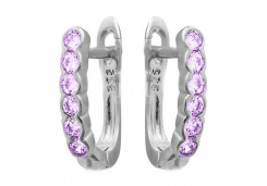 Серебряные cерьги с корундом