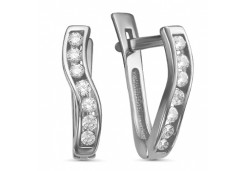 Серебряные cерьги с фианитом