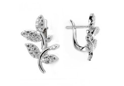 Серебряные cерьги классические с фианитом