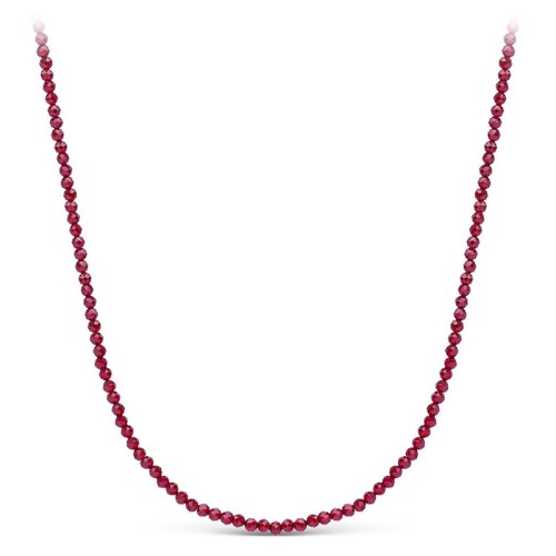 Бусы из серебра с гранатом