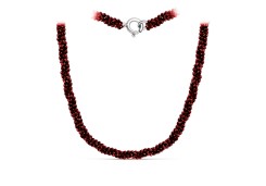 Бусы из серебра с гранатом