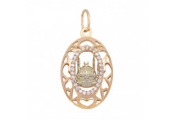 Золотая подвеска с фианитом