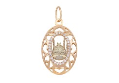 Золотая подвеска с фианитом