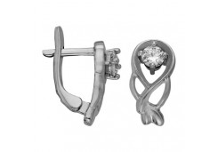Серебряные cерьги классические с фианитом
