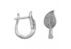 Серебряные cерьги классические с фианитом