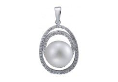 Серебряная подвеска с жемчугом