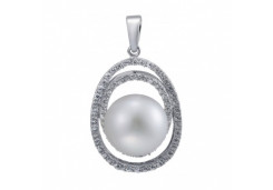 Серебряная подвеска с жемчугом