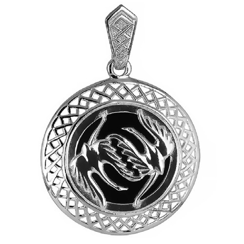 Серебряная подвеска с агатом