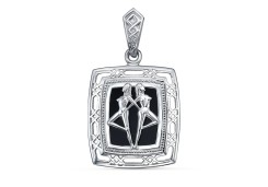 Серебряная подвеска с агатом