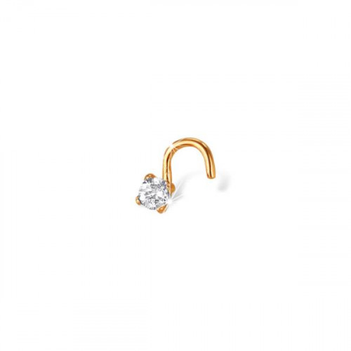 Серьга для пирсинга из золота с фианитом