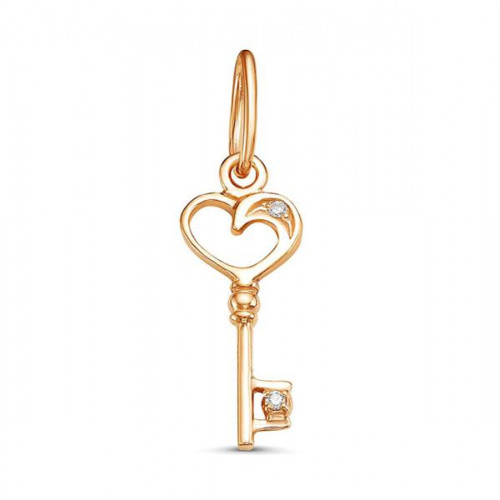 Серебряная подвеска с позолотой с фианитом