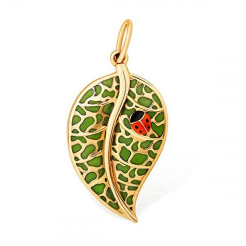 Золотая подвеска с эмалью