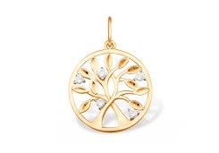 Золотая подвеска с фианитом