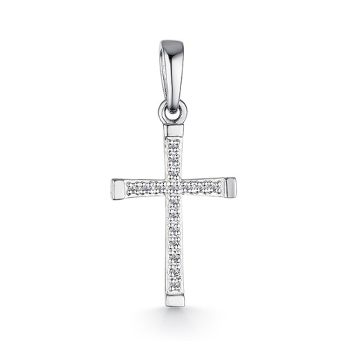 Подвеска из белого золота с бриллиантом