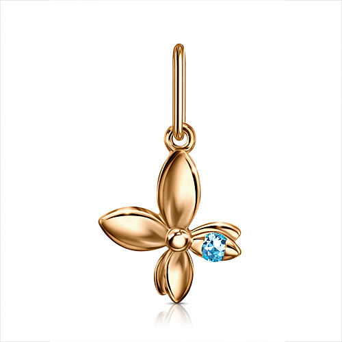 Золотая подвеска с фианитом