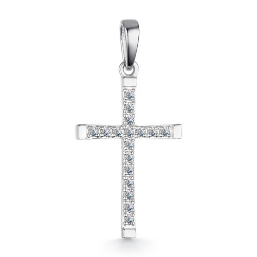 Подвеска из белого золота с бриллиантом