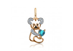 Золотая подвеска с фианитом