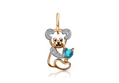 Золотая подвеска с фианитом