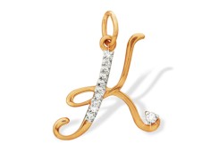 Золотая подвеска с фианитом