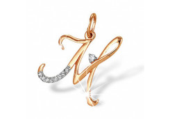 Золотая подвеска с фианитом