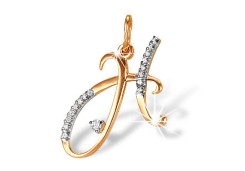 Золотая подвеска с фианитом