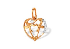 Золотая подвеска с фианитом