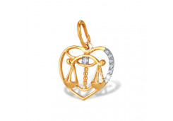 Золотая подвеска с фианитом