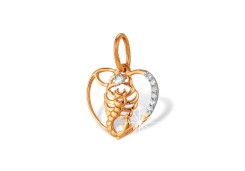 Золотая подвеска с фианитом