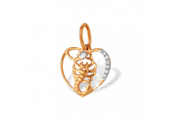Золотая подвеска с фианитом