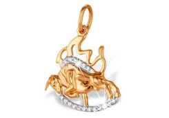 Золотая подвеска с фианитом